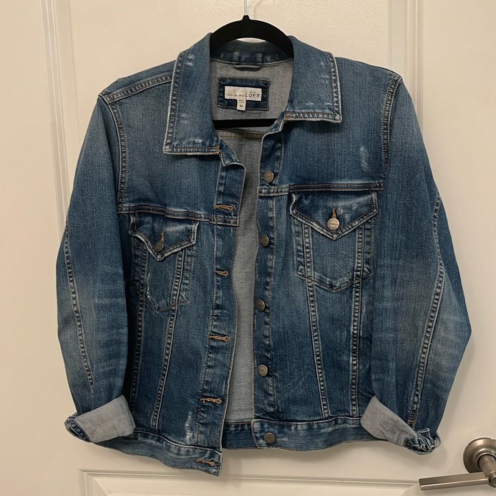 Loft Medium Wash Denim Jacket